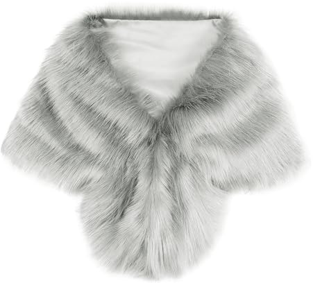Faux Fur Wrap Shawl Women’s Shrug Bridal Bridesmaid Stole for Winter Wedding Party Evening, Faux Fur Shawl Winter Wedding Wraps Bridal Stole Bridesmaids Shrug 1920s Cape Fancy Dress Custum One Size