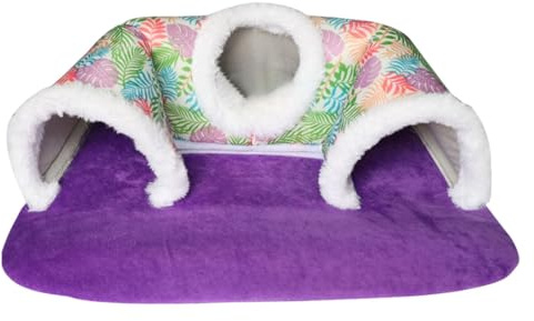 MagiDeal Tunnel de Jeu pour cobayes, Petits Animaux, Cages Souples, cachette Chaude, Tapis pour Dragons barbus et Lapins, Violet