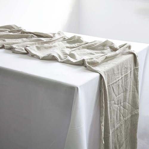 Runner da tavolo in stamigna, 51 cm x 335 cm, 5 colori, decorazione per matrimoni, 100% cotone. Cotone, Grigio chiaro, 51cm X 335cm