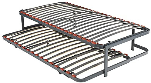 PIKOLIN | Pack Cama Nido Juvenil | 90x190 | 2 Somieres de Láminas Guardaespaldas | Kit Inferior Plegable con Ruedas y Superior | Servicio de Entrega Premium | Montaje Dentro del Domicilio Incluido