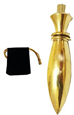 Metallgirlang, THOT egyptisk spådom/down-pendel med vittne och kedja - gyllene mässing - magnetiserare, dowsing-koppar, clairvoyance, esotericism (gyllene egyptisk)