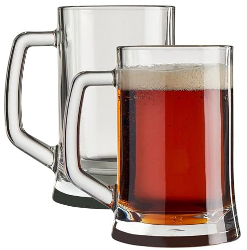 Queensway Home & Dining 380/500ml Pub Style Beer Mugs Glasses Tankards Barware with Handle
