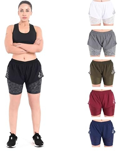 2BOLD Ladies Gym, Running, Shorts (US, Alpha, X-Large, Regular, Regular, Black)