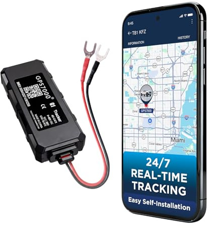 GPS7000 Hidden GPS Tracker for Vehicles,4G Real-Time, Mini Tracker for Cars and Trucks, Easy Self-Installation,24 Months of Service Included, Optional Subscription with No Hidden Fees