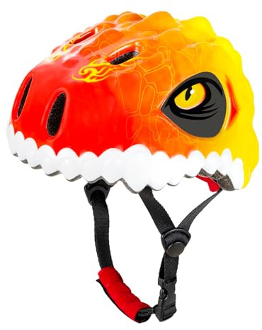 Favoto Casco da Bicicletta per Bambini Leggero - Casco Cartoon Regolabile Traspirante per Ragazzi e Ragazze Protezione di Sicurezza Skateboard Pattini Sport Outdoor S 50-54cm Rosso