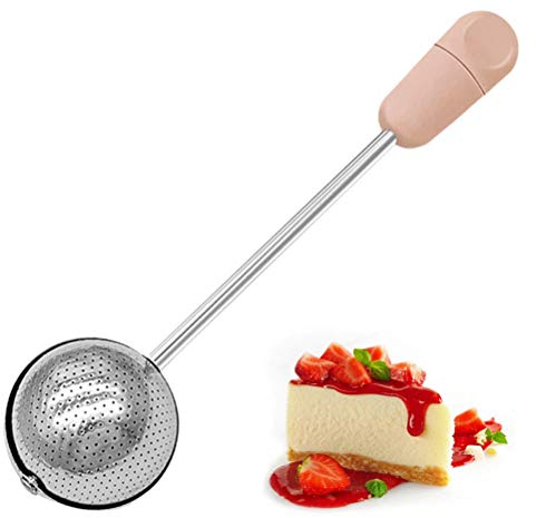 shenruifa Stainless Steel Powdered Sugar Shaker Duster Flour Sifter Powder Duster Baking Powder Sifters for Baking Tools (Pink)