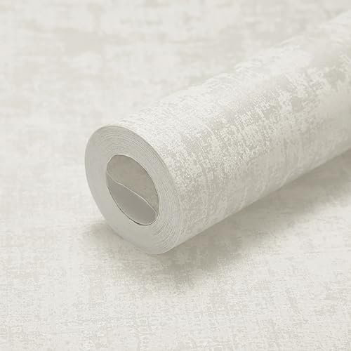 White Thick Concrete Wallpaper Industrial Textured Concrete Effect Wallpaper Cement Shabby Chic Contact Wallpapers Roll Faux Matte Textured Feature Wallpapers Decorative for Bedroom Living Room Gym