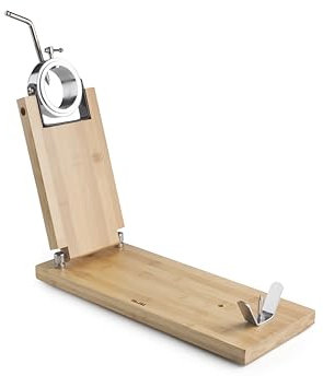 IBILI - Prosciutto pieghevole + girevole Gastroteka, bambù + acciaio inox, 48 x 17,5 cm