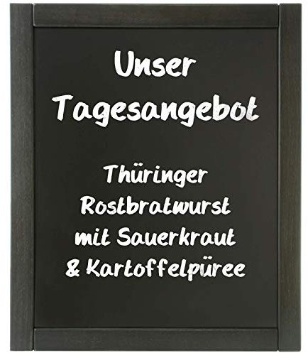 KDS 70x90 Kreidetafel Davao Wandtafel mit Holzrahmen schwarz beidseitig