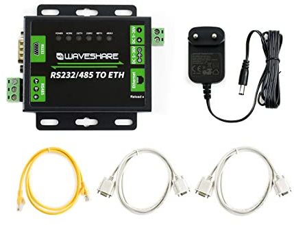 Waveshare Industrial RS232/RS485 to Ethernet Converter Dual Serial Ports TCP Server TCP Client UDP Server UDP Client HTTPD Client Supports Customized Webpage DNS Domain Name Resolution