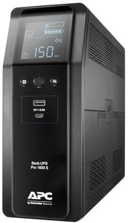 APC by Schneider Electric Back UPS PRO - BR1600SI - UPS 1600VA (8 IEC outlets, LCD interface, sinewave power output)