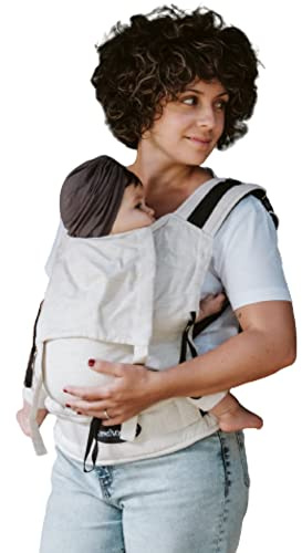 Amarsupiel - Mochila Porteo Bebe Evolutiva y Ergonomica - Cómoda y Fácil de Ajustar a la Espalda - Portabebes de Algodón - Orgánico & Transpirable - Canguro para Bebe-Baby Carrier-Beige