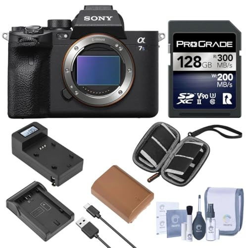 Sony Alpha a7S III Full Frame Mirrorless Digital Interchangeable Lens Camera Body, Bundle with 128GB SD Card, Extra Battery, Charger, SD Case, Cleaning Kit, Sony 1 Year Limited Warranty