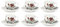 Excelsa 64953 Snowman - Juego de 6 tazas de café con platillo, porcelana, decoración navideña