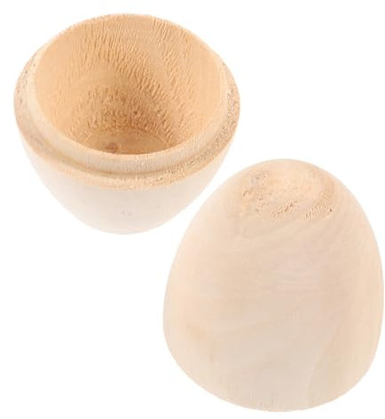 LABRIMP Caja de Dulces de Madera Forma de Huevo para Pascua Contenedor para Bocadillos y Galletas Caja para Decoración y Bricolaje Infantil Soporte para Dulces de Fiesta y Obsequio de Pascua