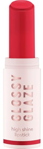 essence GLOSSY GLAZE high shine lipstick, Nr. 04, Rot, hochpigmentiert, glänzend, farbintensiv, vegan, ölfrei, ohne Parabene, ohne Mikroplastikpartikel, 1er Pack (1.9g)