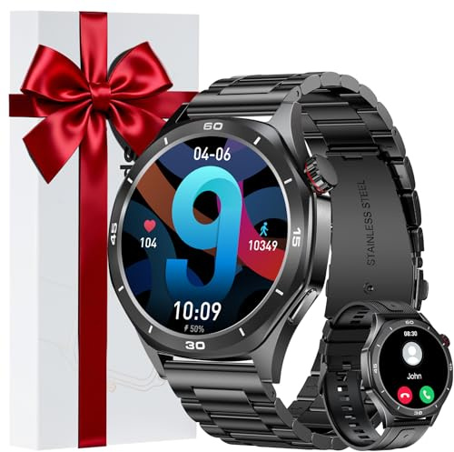 MEGALITH Smartwatch Herren Fitness Uhren: Wasserdicht IP67 113+ Sport Outdoor Schrittzähler Fitnessuhr - Tracker Schwarz Smart Watch Männer Android iOS