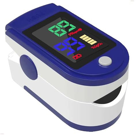 IndoTeam Pulse Oximeter/Blood Oxygen Monitor Finger Saturation with LED Display and Lanyard – Finger Heart Rate Monitor with SpO2 Pulse Oximeter Display - Oxygen Saturation Monitors