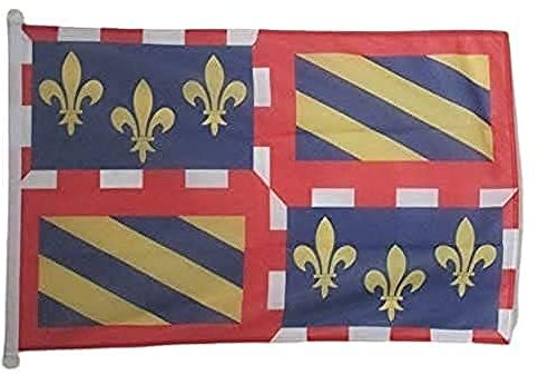AZ FLAG - Drapeau Bourgogne Spécial Extérieur - 150x90 cm - Drapeau Bourguignon - France En Maille Bloquée Avec Anneaux Plastiques Intégrés - 170g