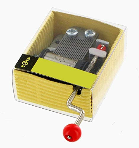 Lutèce Créations Hand-cranked music box/musical box made of cardboard with transparent window and 18-note musical mechanism - Bella Ciao (traditional)