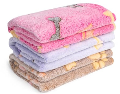 Flying Paws 3 Pack Pet Dog Blankets, S 60×40 CM Washable Flannel Bed Cover
