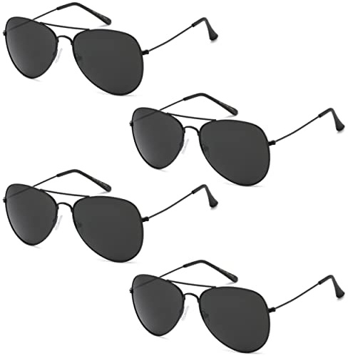 Got Shades Aviator Sunglasses for Men & Women - 100% UV Protection Classic Pilot Aviator for Mens - Sunglasses Pack of 4
