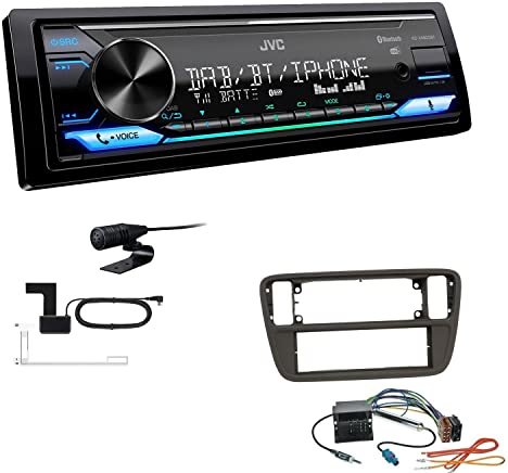 JVC KD-X482DBT 1-DIN Autoradio Media Receiver Digitalradio DAB+ Bluetooth Amazon Alexa USB Einbauset passend für Skoda Citigo ab 2011 schwarz
