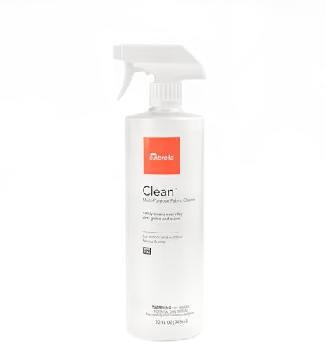 Sunbrella Clean Multi-Purpose Fabric Cleaner | All-in-One Solution for Water-Safe Fabrics and Vinyl | Upholstery Cleaner, Removes Stains & Spills | Non-PFAS | 32 fl oz