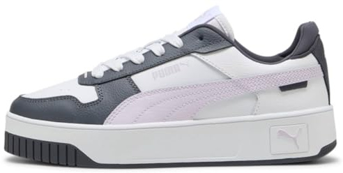 PUMA Damen Carina Street Sneaker, White-Lilac Frost-Galactic Gray, 40.5 EU