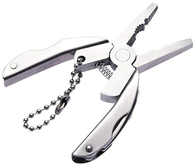 Uonlytech Mini Multifunktionszange Aus Edelstahl Klappbar Mit Hammer Schraubenschlüssel Säge Multifunktionswerkzeug Für Outdoor Camping Und Alltag