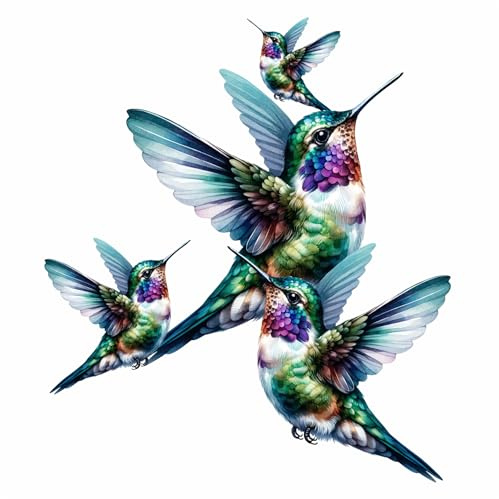 4 adesivi colorati a forma di colibrì per decorazione da parete, segni di copertura, tazze e tazze, paraurti, doccia e piastrelle, WC, computer portatile e altro, resistenti, impermeabili, 0% di