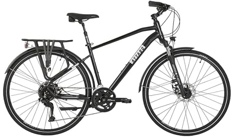 ATTABO Spate 2.0 18 Bicicletta da trekking da uomo, in alluminio 6061, SF20 NEX, forcella da 63 mm, CUES 2x9, TEKTRO MD-M300, freni, LED, parafanghi, portapacchi