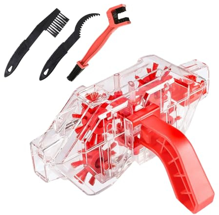 Limpiador de cadenas de bicicleta, limpiador de cadenas de bicicleta, juego de limpiador de cadenas de bicicleta, herramienta de cuidado de cadenas con cepillos, graduador transparente ABS para