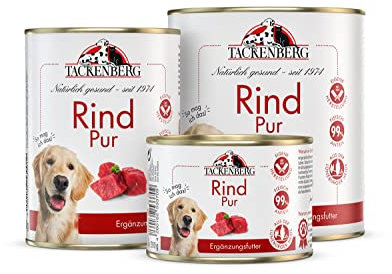 TACKENBERG Rind Pur Nassfutter Dose für Hunde - Hundefutter in Premiumqualität - natürlich getreidefrei - 12 x 800 g