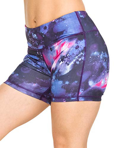 Epic MMA Gear Damen Yoga-Shorts 12,7 cm Stretch – Fitness, WOD, Yoga, Laufen - Violett - X-Groß