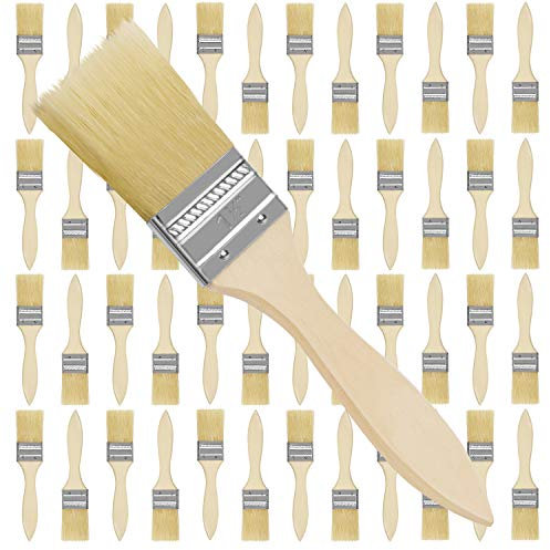 Kurtzy Pinselset (48 STK) – 3,81 cm Profi Malerpinsel mit Holzgriff, Pinsel Set für Farben, Lack, Beizen, Klebstoffe - Flachpinsel, Lasurpinsel, Lackpinsel für Malerbedarf, Zum Streichen, DIY