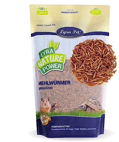 Lyra Pet® | 5 kg Mehlwürmer | Ideal für Nager | Schonend Getrocknet | Proteinreiches Futter für Hamster, Ratten & Rennmäuse | Reich an Vitaminen & Mineralstoffen | Natürlicher Energiespender