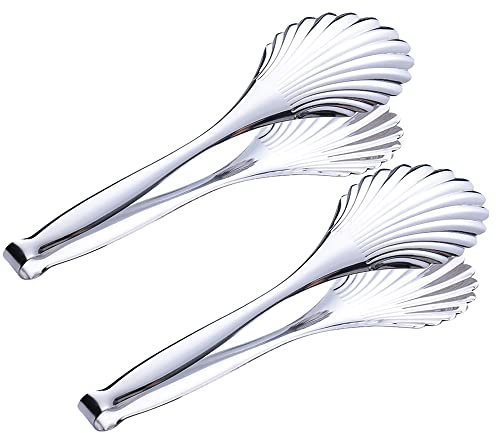 Enwinner Buffet Salad Serving Tongs, 12 inch Catering Chef Food Salad BBQ Serving Utensils, Set of 2(stainless steel) (Stainless Steel)