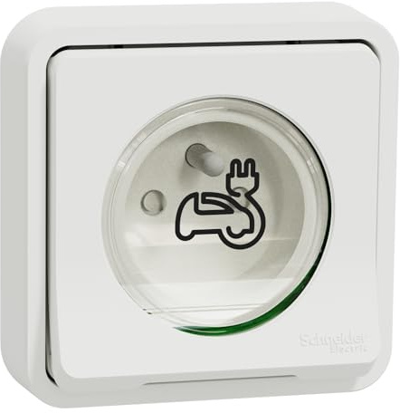 Schneider Electric - Mureva Styl - Prise courant 2P+T renforcee - encastre - IP55 - IK08 - EV - blanc - MUR39011