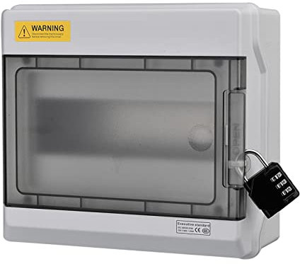 Caja Distribución Superficie, Caja Fusibles Cuadro Distribución Superficie Ip65 Resistente Al Agua Con Cierre Puerta 1 Fila Para 9 Módulos Caja Distribución Superficie Para Jardín O Zonas Exteriores