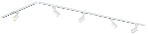 Qub Focus III 1-Phasen Led Schienensystem - 300cm - 5x GU10 Spots - 3x 1m Schienen - L-Form - Deckenstrahler Weiss - Erweiterbar & flexibel - LED-kompatibel - Modernes Design Spot lampe