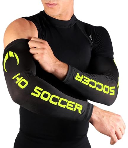 HO Soccer Academy, Manguito antiabrasión Portero, Unisex, Negro/Lima