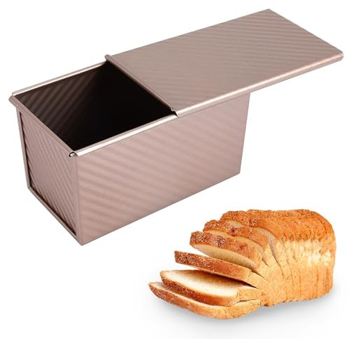Ksrnsne Stampo Per Pagnotta Stampo Per Toast Stampo Per Pagnotta Con Coperchio Scorrevole Antiaderente Teglia Per Pane Rettangolare Scatola per Toast