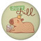 Capybara mit Bubble Tea Magnet rund rund mit Spruch Just Chill Relax Happy Capybara Kawaii Küchen-Deko für Kühlschrank