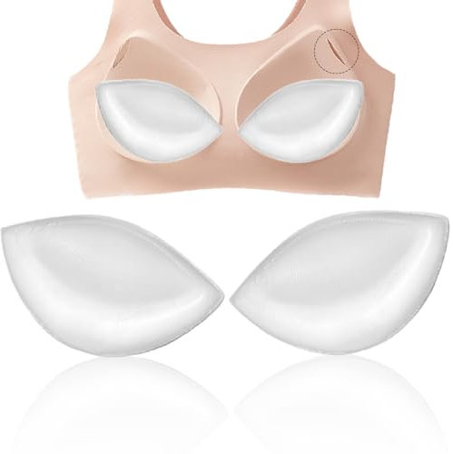 POMAMZ Silicone Bra Pads Inserts, Bikini Push Up Pads, Removable Fake Breasts Bra Fillers Enhancers, Silicone Chicken Fillets Bra Inserts Pads