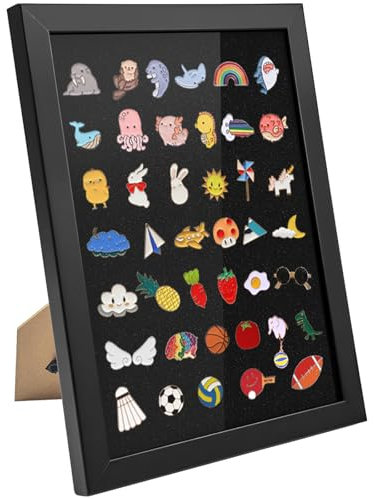 Sibosen Pin-Vitrine, 21 x 30 cm, Schattenbox für Anstecknadeln, Anstecknadel-Sammelhalter, Pin-Display-Rahmen für Stifte, Schreibtisch und Wand
