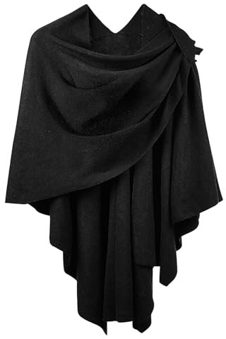 HOTUT Damen Poncho Schal,Übergroßer Schal Strickjacken,Weiches und drapiertes, Unregelmäßiges Design, Cape Cardigan Geschenk Für Mutter-Sommer DünnStil