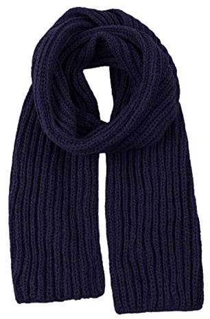 Pesaat Women's Long Knit Scarves - Fashionable Ladies & Men's Chunky Cable Knitted Shawl for Winter (Navy)