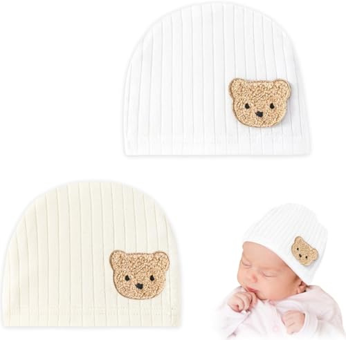 XIJEQOW Paquete de 2 Gorros de Punto, Gorros Unisex, Gorros para niños, Gorros de Primavera, Gorros de Punto para niños, Gorros Unisex para bebés, Gorros para niños