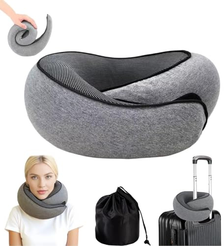 Nackenkissen Flugzeug Reisekissen Flugzeug,nackenkissen Reise Travel Pillow Für Reisen Mit Flugzeug Auto Zug Einfach Zu Verstauen (Grau)